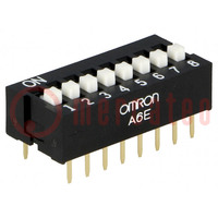 Switch: DIP-SWITCH; Poles number: 8; ON-OFF; 0.025A/24VDC; Pos: 2