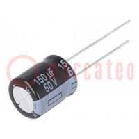Capacitor: electrolytic; low ESR; THT; 150uF; 50VDC; Ø10x12.5mm