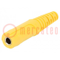 Socle; banane 4mm; 32A; 33VAC; 70VDC; jaune; nickelé; pour fil