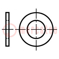 Rondelle; ronde; M4; D=8mm; h=0,8mm; acier; Placage: zinc; DIN 1440