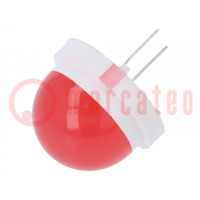 LED; 20mm; rosso; 900÷7000mcd; 120°; Frontale: convesso; 30÷33V