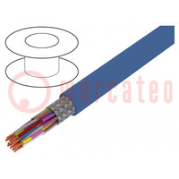 Cable; JE-LiYCY; 8x2x0,5mm2; PVC; azul claro; 1kV,2kV; CPR: Eca