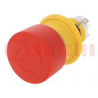 Switch: emergency stop; 16mm; Stabl.pos: 2; NC; red; none; Pos: 2