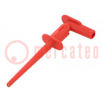 Clip-on probe; pincers type; 1A; red; 300V; 2mm; Overall len: 75mm
