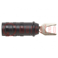 Plug; fork terminals; 15A; black; Overall len: 47.24mm; Ømax: 6.6mm