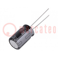 Capacitor: electrolytic; THT; 15uF; 400VDC; Ø12.5x20mm; Pitch: 5mm