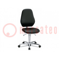 Krzesło; ESD; Wym.siedziska: 460x440mm; 470÷610mm; czarny