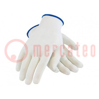 Protective gloves; ESD; S; Features: dissipative; polyamide; white