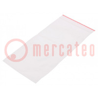 Self-seal bag; L: 200mm; Width: 100mm; Thick: 40um; polyetylene