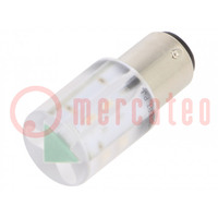 LED lamp; green; BA15D,T20; 24VDC; 24VAC; -20÷60°C; Mat: plastic