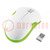 Optical mouse; white,green; USB; wireless; 6÷10m; No.of butt: 3