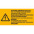 Achtung gefährliche Spannung! Warnschild auf Bogen Folienetik, 6,5x3,2cm DIN EN ISO 7010 W012 + Zusatztext ASR A1.3 W012 + Zusatztext