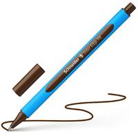 Kugelschreiber Slider Edge, Kappenmodell, XB, braun, Schaftfarbe: cyan-braun