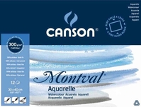 CANSON BLOC PAPIER AQUARELLE "MONTVAL", 190 X 240 MM 300G 12 FEUILLES 200006533