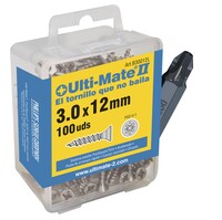 Ulti-Mate II B30020L1 Caja DIY de 100 tornillos zincados para madera + Punta PSD (3,0x20 mm)