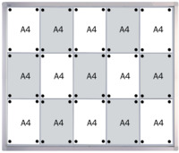Schaukasten PRO Stahl, 15 x A4, Schiebetür, Sicherheitsglas, weiß