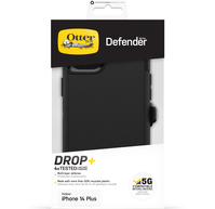 OtterBox Funda para iPhone 14 Plus Defender, resistente a golpes y caídas, Ultra-Rugerizada, Protectora, Testada 4x con estándares Militares anticaídas, Negro