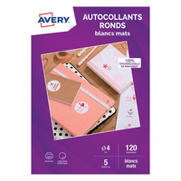 Avery C9422M-5 étiquette auto-collante Rond Permanent Blanc 120 pièce(s)