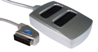 Cables Direct 2 Way SCART Splitter Box SCART cable 0.4 m SCART (21-pin) Silver