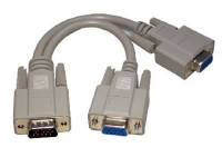 Cables Direct SVGA Splitter Cable, 20cm VGA cable 0.2 m VGA (D-Sub) 2 x VGA (D-Sub) Grey