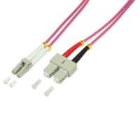 LogiLink 7.5m LC-SC száloptikás kábel 7,5 M OM4 Rózsaszín