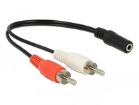 DeLOCK 85806 kabel audio 0,2 m 2 x RCA 3.5mm Czarny, Czerwony, Biały