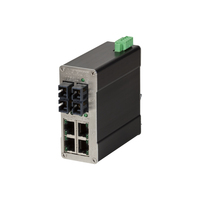 Red Lion 106FX2-SC netwerk-switch Unmanaged Fast Ethernet (10/100) Zwart, Roestvrijstaal
