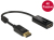 DeLOCK 62609 adaptador de cable de vídeo 0,2 m DisplayPort HDMI Negro