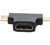 Hypertec 129904-HY tussenstuk voor kabels Mini HDMI/Micro HDMI HDMI A Zwart