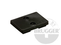Magnetsystem 70x50x13mm aus Neodym, Gummimantel schwarz, rechteckig, mit 2x Innengewinde
