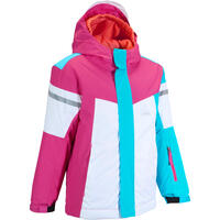 Slide 100 Girls' Ski Jacket - Pink/blue/white - 4 Years Old