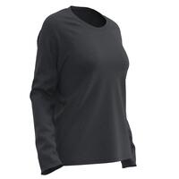 Women's Long-sleeved Cotton T-shirt - Black - UK8 / EU S