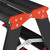 Relaxdays Trittleiter klappbar, 2 Stufen, Treppenleiter Aluminium, Leiter bis 120 kg, HBT: 38 x 38 x 41 cm, schwarz-rot