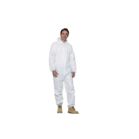 White Hooded Disposable Coverall - Size LARGE