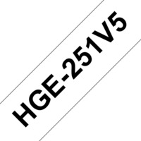 BROTHER szalag HGe-251, Fehér alapon Fekete, Nagy sebességű, 24mm 0.94", 8 méter, 5db/csomag