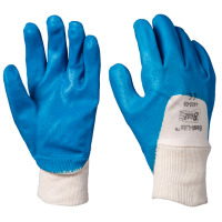 SHOWA Best® Lite 4400 Gr. 8 ( M ) Schutzhandschuh Baumwolle, Nitril weiß-blau