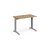 TR10 straight desk 1000mm x 600mm - silver frame and oak top