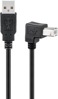 USB 2.0 Hi-Speed-Kabel 90°, schwarz, 3 m - USB 2.0-Stecker (Typ A) > USB 2.0-Stecker (Typ B)