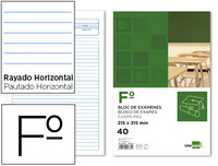 Bloc Examenes Liderpapel Horizontal Folio 40 Hojas 60G/M2