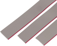 Flachbandleitung, 20-polig, RM 1 mm, 0,089 mm², AWG 28, PVC, grau/rot, 639020156