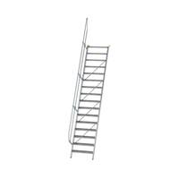 Treppe 60° Stufenbreite 800 mm, 16 Stufen, Aluminium geriffelt
