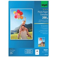 Inkjet Fotopapier Everyday, A4, 200g/m², 50 Blatt, weiß SIGEL IP711