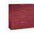 Armario para archivadores colgantes ASISTO, anchura 1200 mm, con 4 cajones, rojo rubí / rojo rubí.