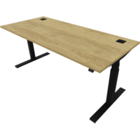 Schreibtisch eModel 2.0 180x80cm schwarz/natural hickory