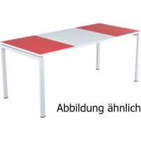 Schreibtisch HxBxT 75x160x80cm grau/rot