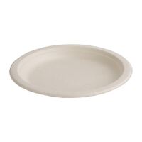 Fiesta Green Round Plates in Beige - Compostable Bagasse - Breathable - 181mm