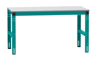 ESD-Arbeitstisch MULTIPLAN Standard Grundtisch mit Melaminplatte, BxTxH = 1500 x 600 x 763-873 mm | LMK3048.5021