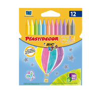 ESTUCHE 12 CERAS BIC PLASTIDECOR PASTEL STDO