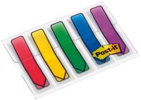 Post-it® Index Pfeile 684ARR1, 11,9 x 43,2 mm, blau, gelb, grün, lila, rot, 5 x 20 Haftstreifen