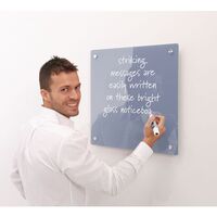WriteOn® magnetic glass whiteboards, 450 x 600mm, grey